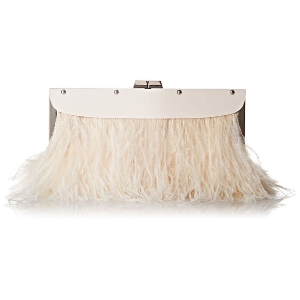 BCBGMAXAZRIA Catarina Ostrich Feather-Trimmed Clutch